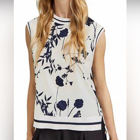 Ted Baker - Miha bluebell blue & white sleeveless shirt- Size 2 - Picture 3 of 10